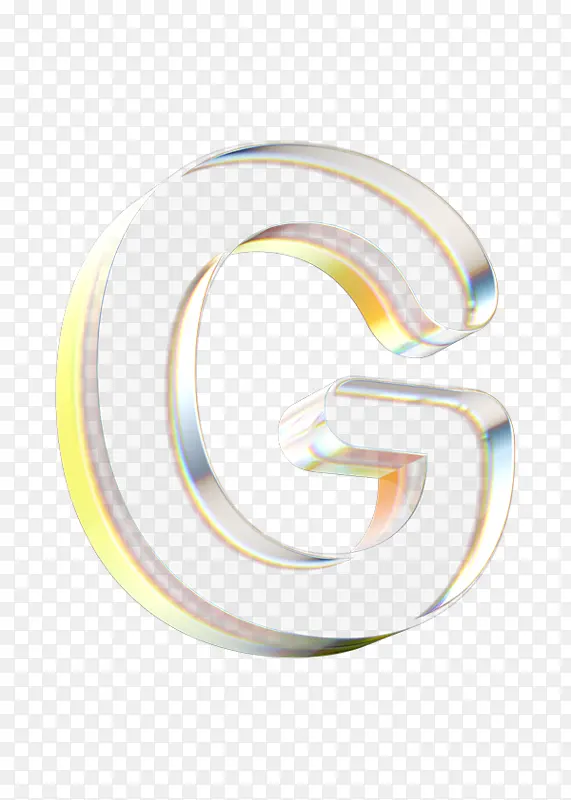 立体水晶透明金边字母G
