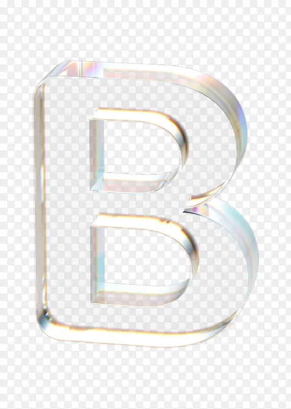 立体水晶透明金边字母B