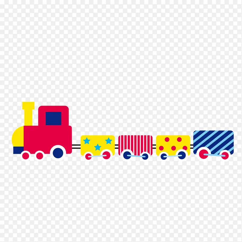 六一儿童节彩色扁平化玩具小火车