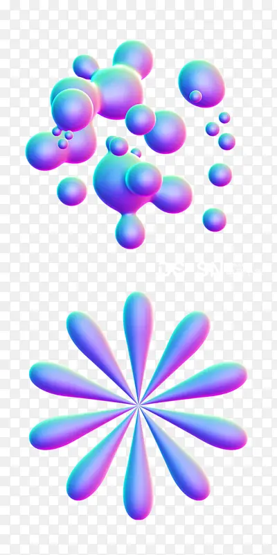 彩色球形分子渐变酸性风设计
