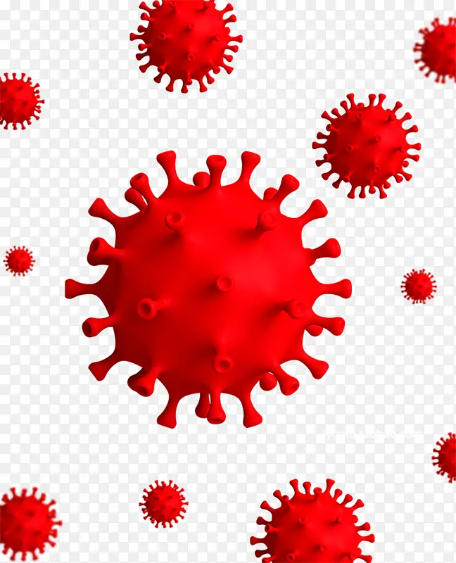 红色的细菌病毒
