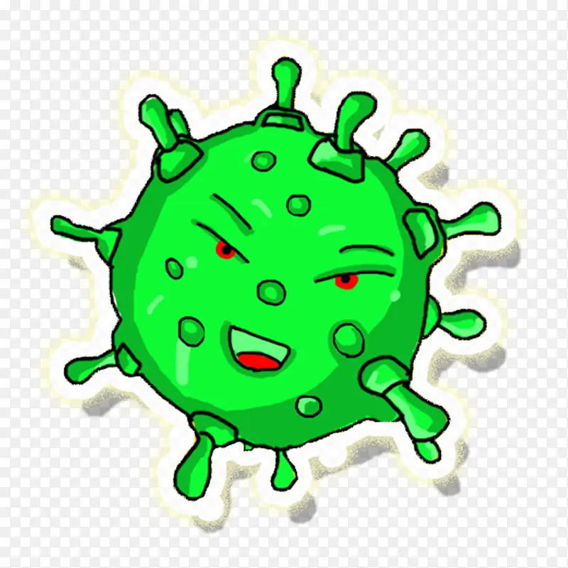 卡通病毒绿色细菌