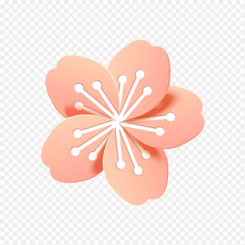 节日粉色花朵元素