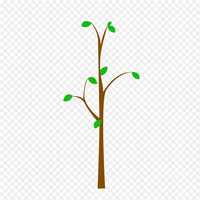 手绘树苗植物植树节元素
