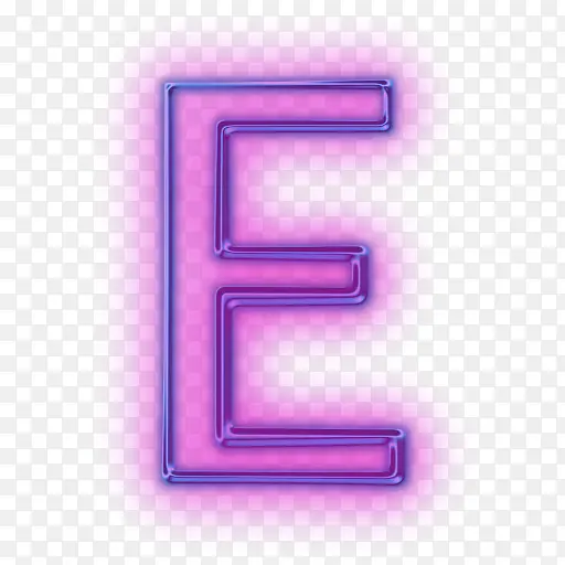 紫色荧光特效字母E