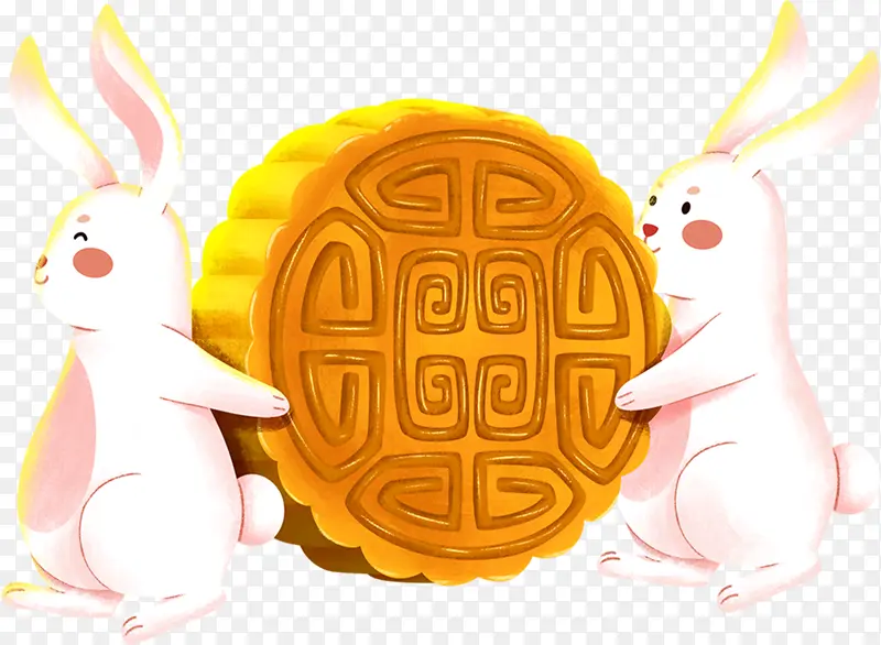 中秋节兔子抬月饼