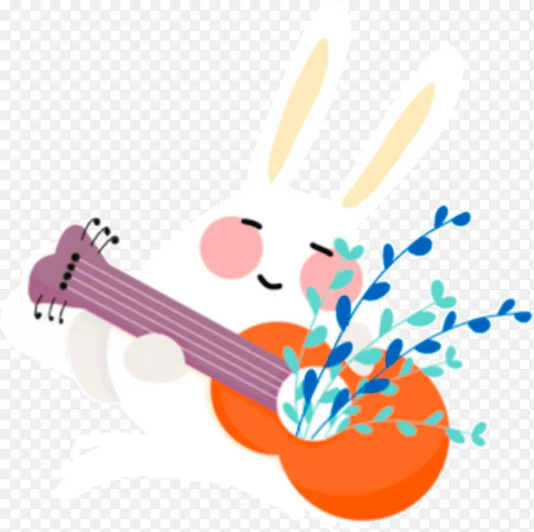 弹吉他的兔子向右