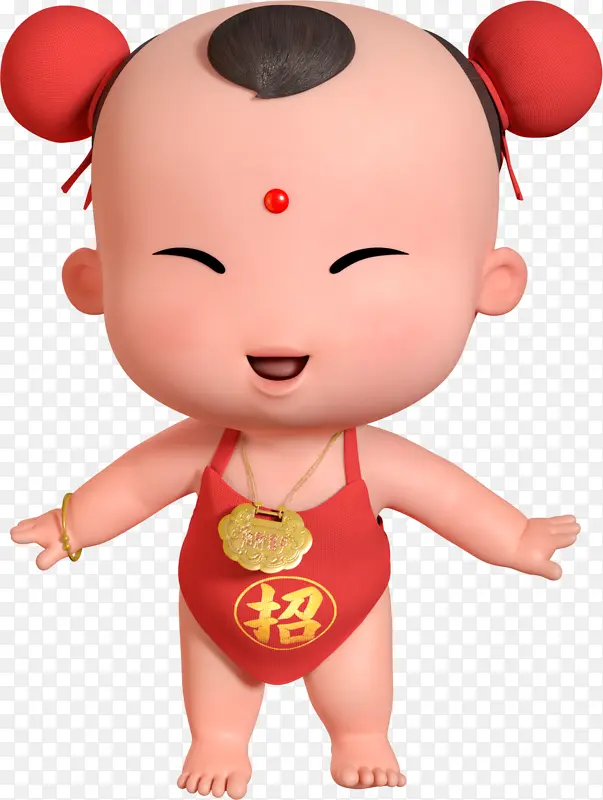 招财童子福娃吉祥Q版国漫动漫喜庆