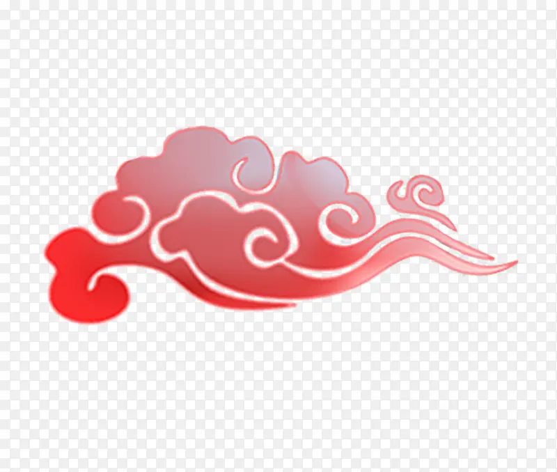 红色渐变祥云图