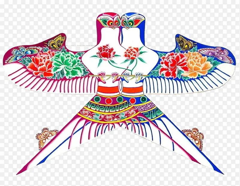 风筝中国剪纸节日鸳鸯