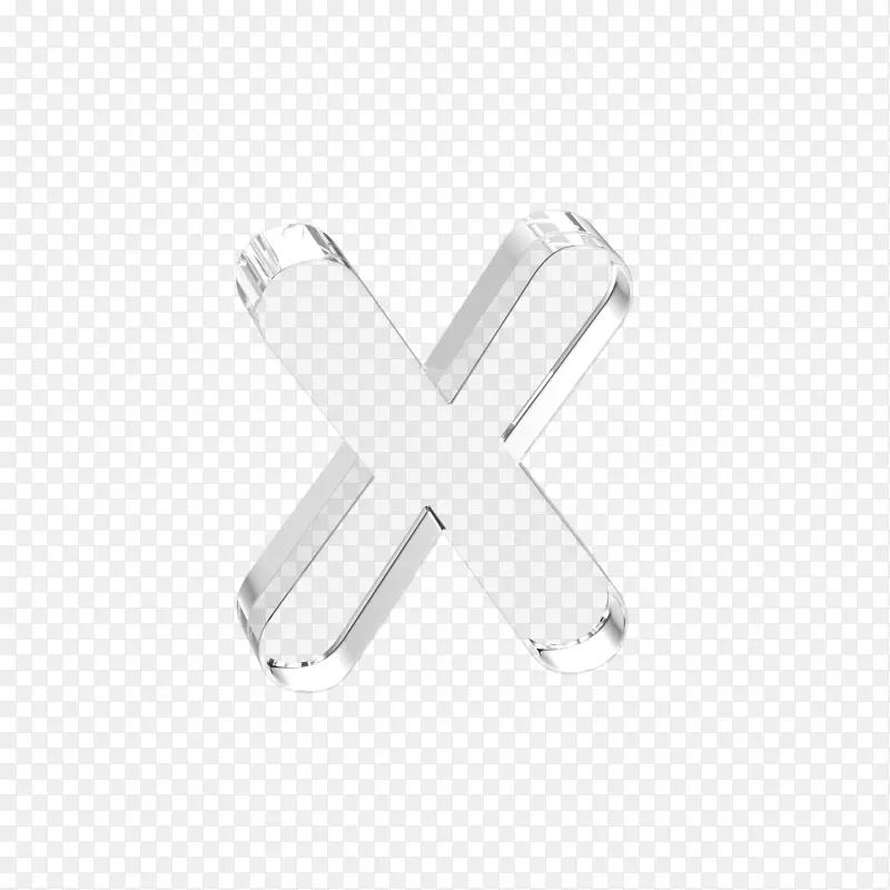 立体水晶透明字母x