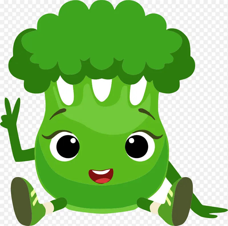 可爱绿色蔬菜人