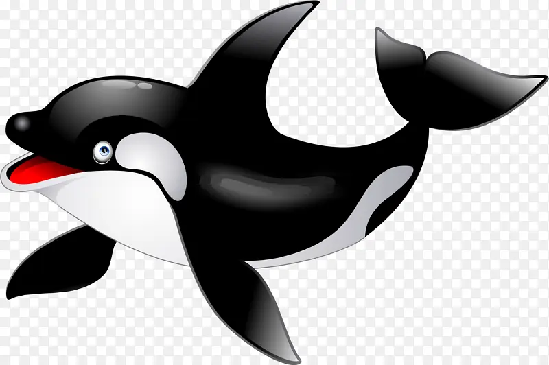 卡通鲸鱼黑色