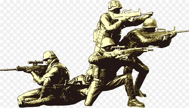武警部队铜像