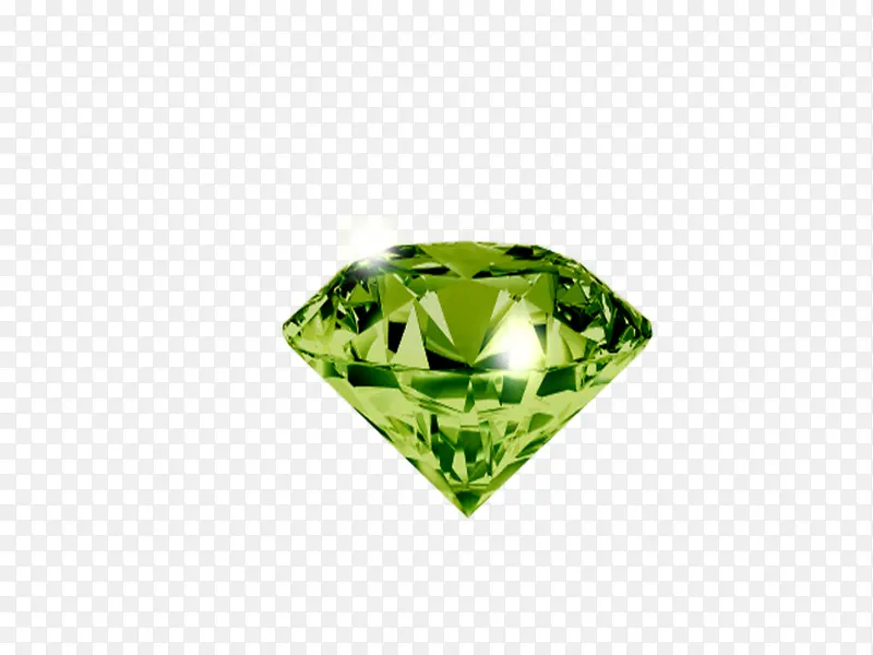 透明背景的绿色钻石