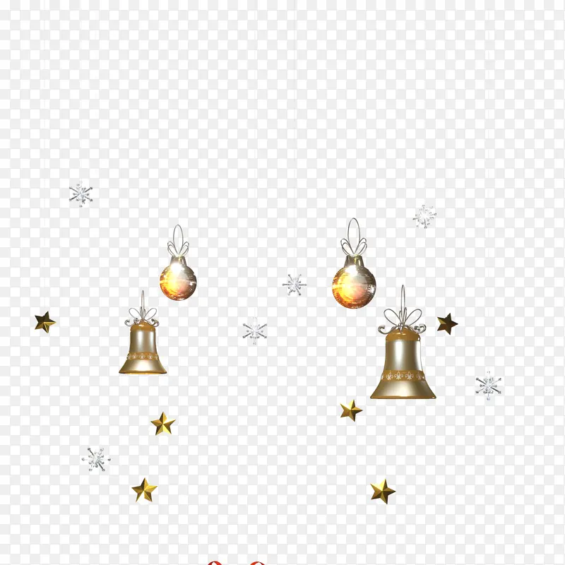 圣诞节铃铛手绘星星素材