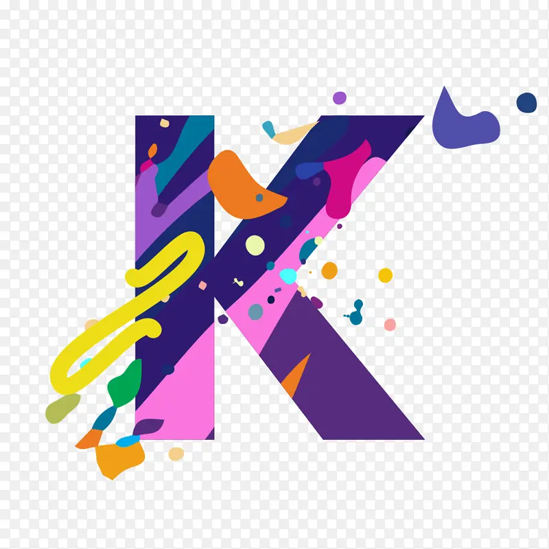艺术彩色设计字母K