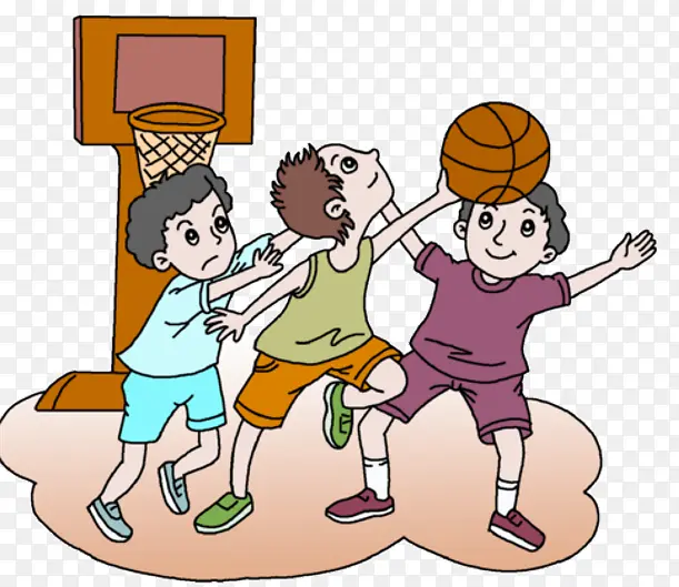 三个男孩打篮球