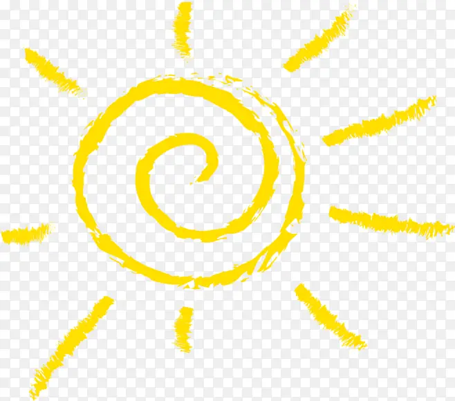 黄色彩笔画太阳