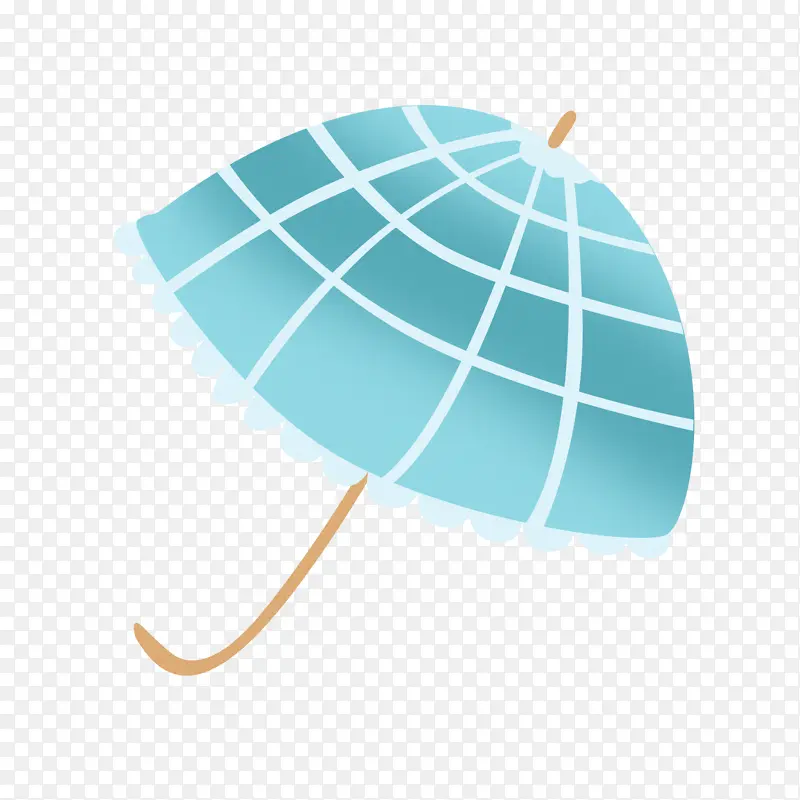 蓝色时尚花边雨伞