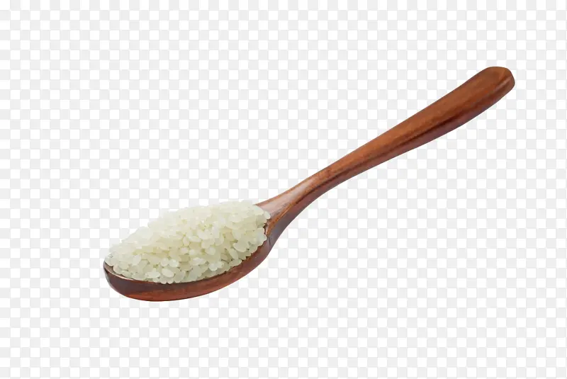 木质勺挖一勺米