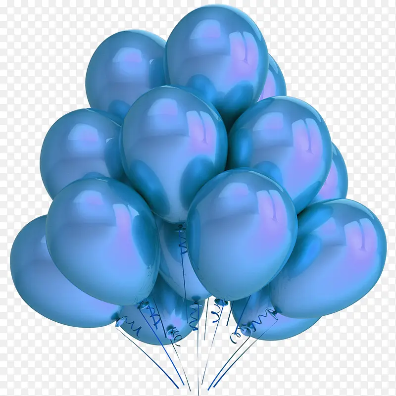 蓝色质感气球素材