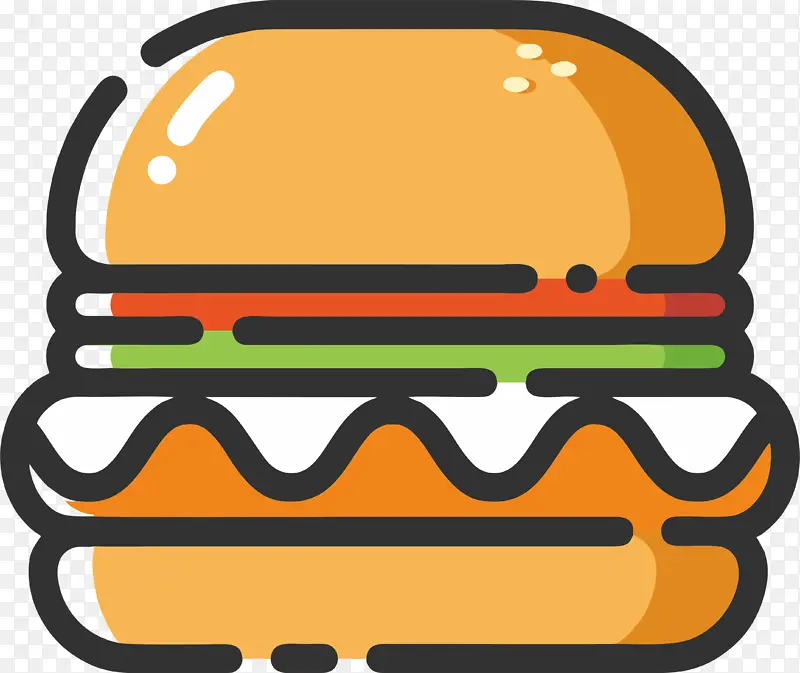 卡通 装饰汉堡图标