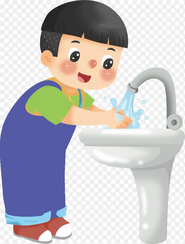 洗手的小男孩
