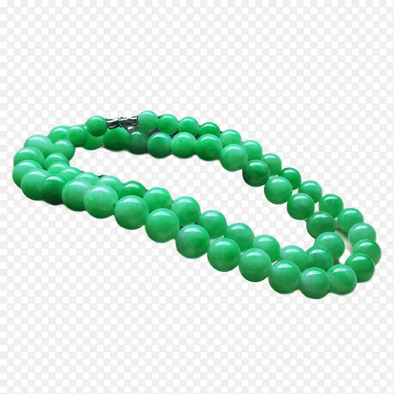 超绿翡翠珠链