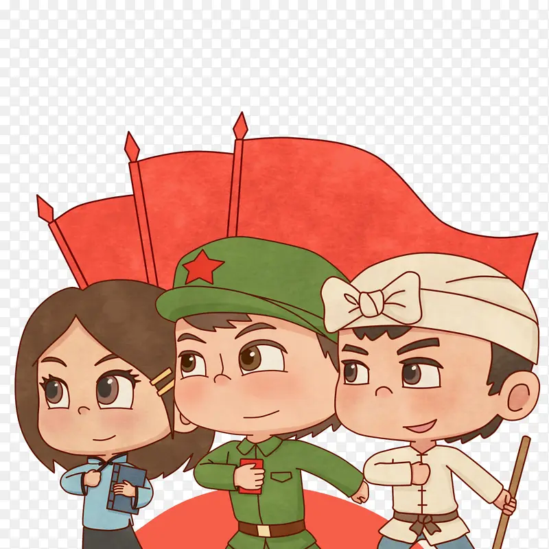 手绘卡通劳动人民