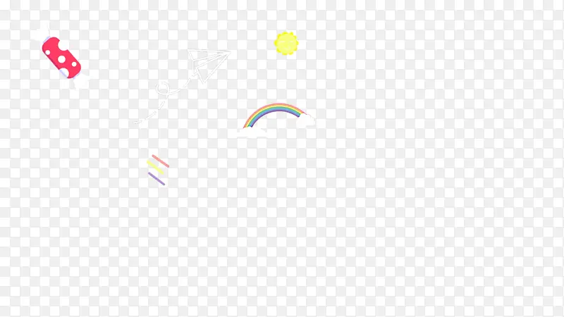 可爱纸飞机糖果太阳彩虹矢量图