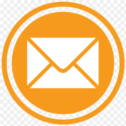 邮件图标素材橘色圆形