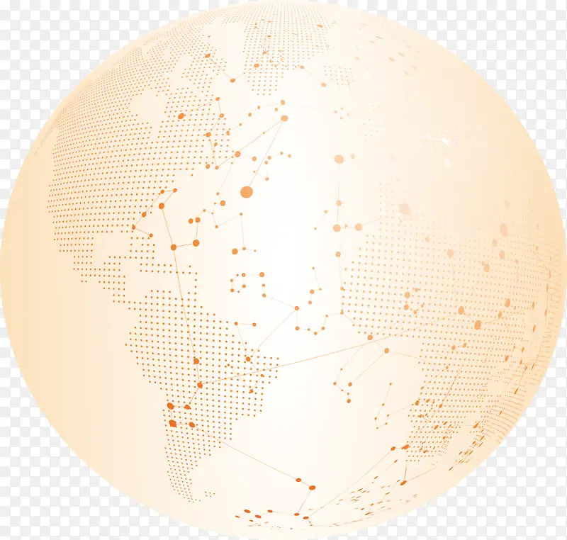 橙色橘色地球点线科技感