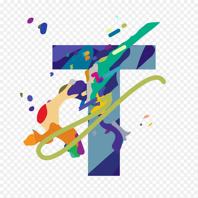 艺术彩色设计字母T