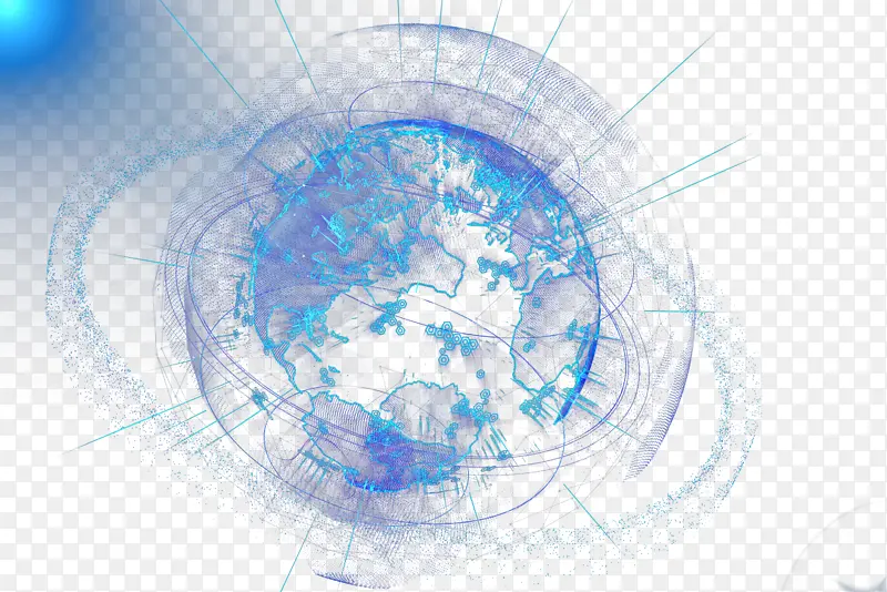 科技蓝色线条地球矢量图背景