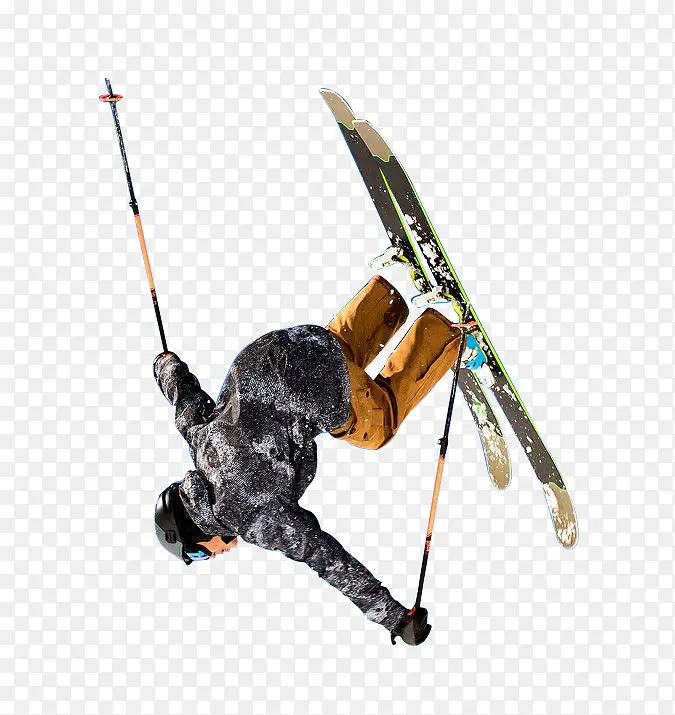 滑雪在空中的滑雪运动员运动