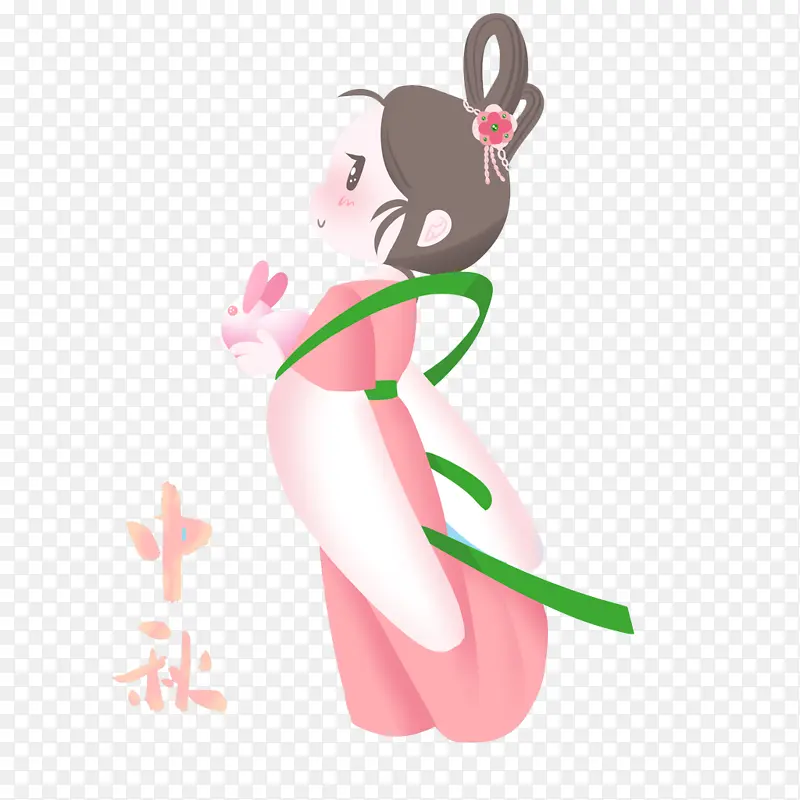 抱着玉兔的嫦娥图片