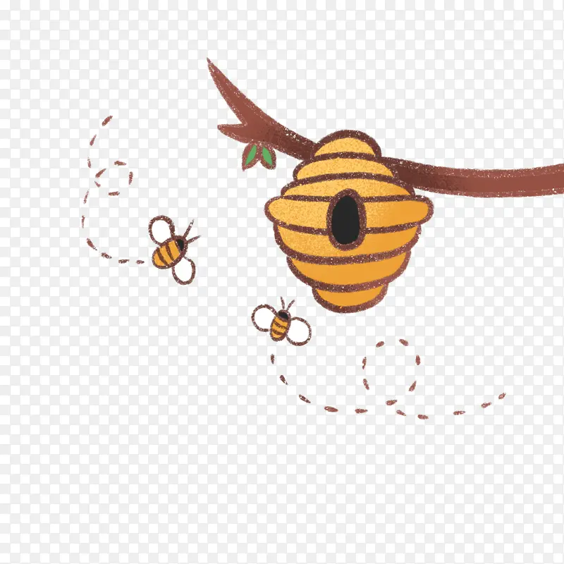 可爱棕色小蜜蜂蜂巢