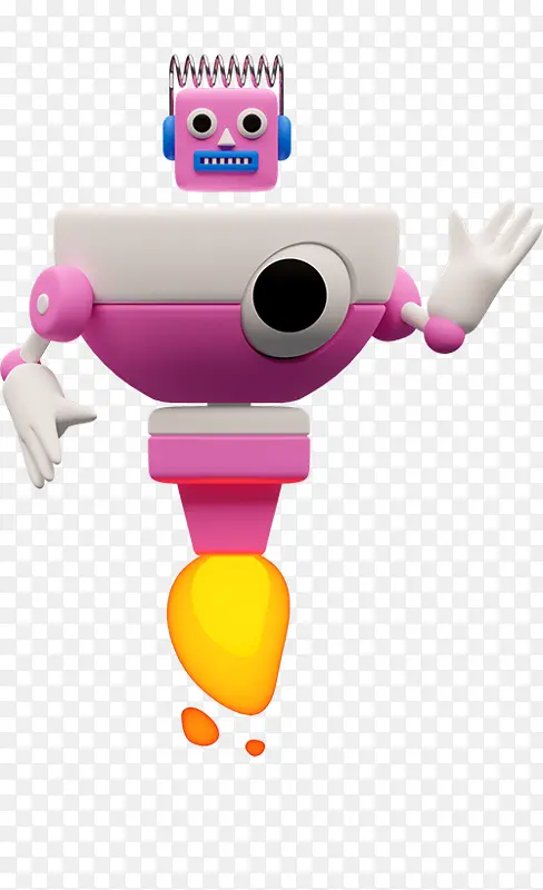 游戏3d图标粉红机器人