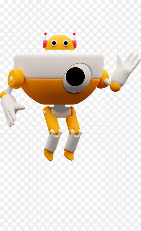 游戏3d图标黄机器人