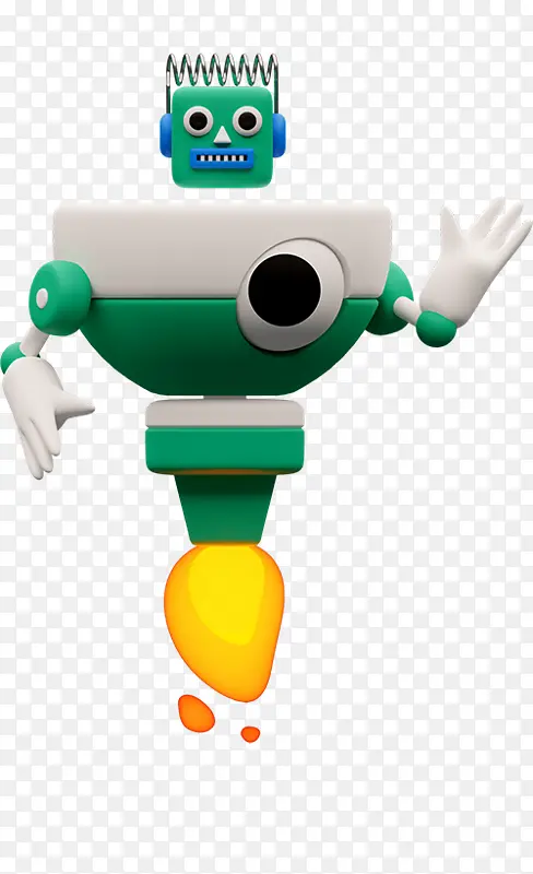 游戏3d图标绿机器人