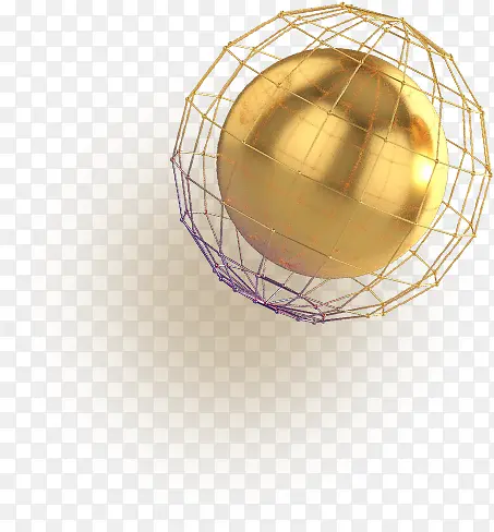 3D金色球地球