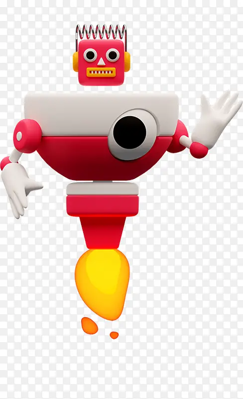 游戏3d图标大红机器人