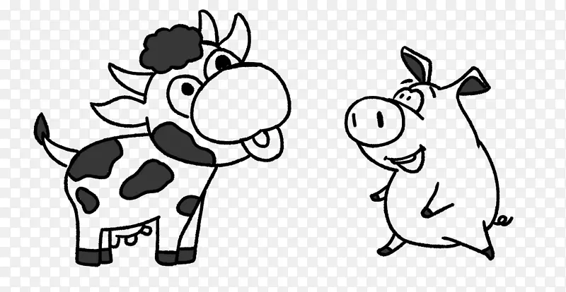 奶牛和小猪猪