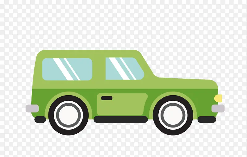 绿色的小汽车插画