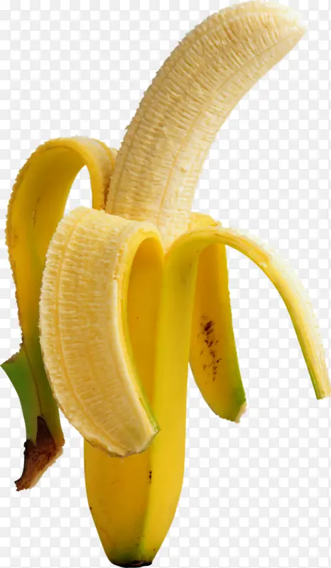 一个拨开的香蕉png