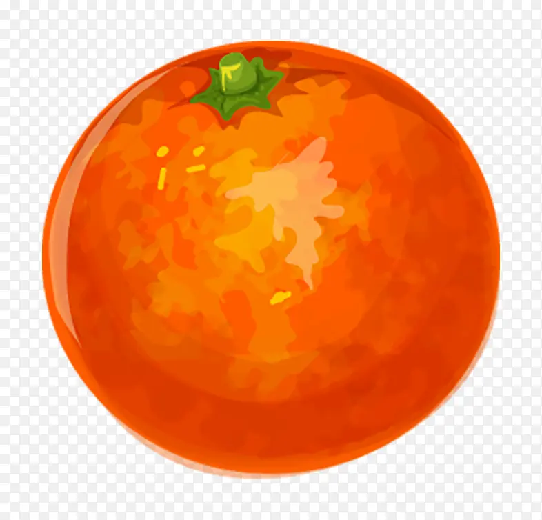 手绘鲜艳水果橘子