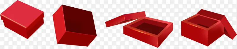 装礼品/产品的红色彩盒/礼盒侧面方向