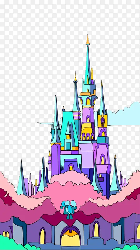 卡通城堡七种颜色