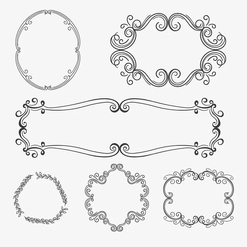 手绘黑白边框装饰